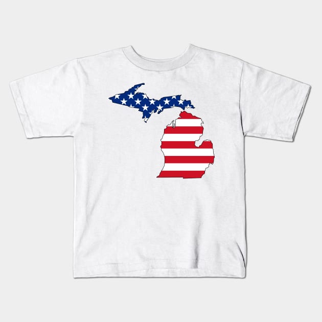 Michigan USA Kids T-Shirt by somekindofguru